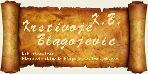 Krstivoje Blagojević vizit kartica